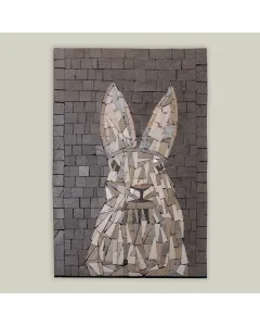 جدارية فسيفساء فاخرة من الحجر الطبيعي – 1 متر × 1 متر – بتصميم حسب الطلب. مثالية للمساحات الواسعة.