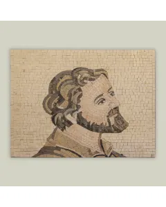 جدارية فسيفساء فاخرة من الحجر الطبيعي – 1 متر × 1 متر –  بتصميم حسب الطلب. مثالية للمساحات الواسعة.