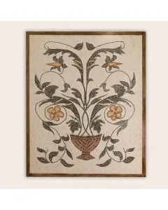 لوحة جدارية فسيفساء حجر طبيعي يدوية – 2 × 1 متر