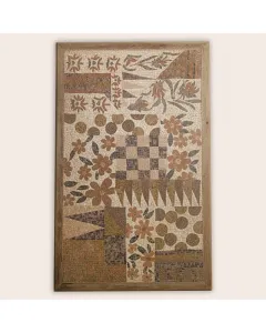 لوحة فسيفساء حجر طبيعي يدوية – قطر 35 سم