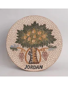 صحن خزفي يدوي للتعليق أو العرض – قطر 25 سم – فن الموزاييك