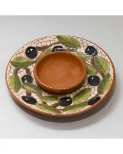 صحن بطاطا وصوص خزفي يدوي – قطر 17 سم – فن الموزاييك