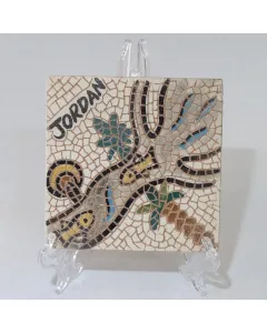 كوستر أكواب خزفي يدوي – 10 × 10 سم – فن الموزاييك