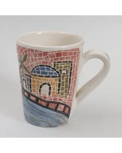 مج (كوب) خزفي يدوي متقن – صحي للاستخدام – فن الموزاييك