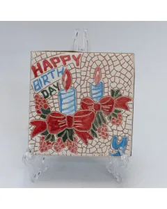 كوستر خزفي يدوي للأكواب – 10 × 10 سم