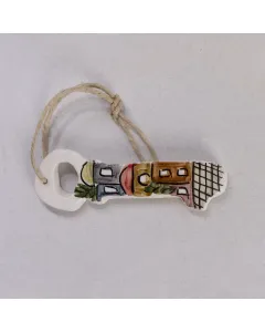 تعليقة خزفية يدوية على شكل مفتاح العودة – فن الموزاييك