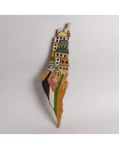Handmade Ceramic Palestine Map Wall Hanging – 25 cm Length