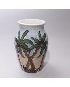 مزهرية خزفية فاخرة يدوية – ارتفاع 20 سم – فن الموزاييك