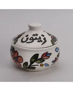Handmade Ceramic Olive Table Container – 10 cm Diameter – Food-Safe