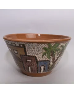 صحن خزفي يدوي للمائدة – صحي للاستخدام – فن الموزاييك