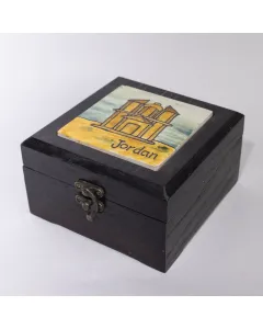 صندوق خزفي يدوي – 12 × 12 سم – فن الموزاييك