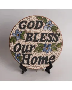 صحن خزفي يدوي للعرض أو الستاند – قطر 25 سم