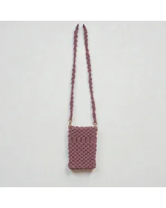 شنطة مكرميه صغيرة للهاتف مصنوعة يدويًا – 20 × 10 سم