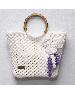 حقيبة مكرميه مصنوعة يدويًا من خيوط عالية الجودة – 20 × 27 سم