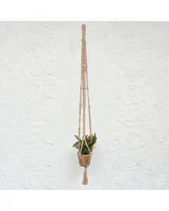 تعليقة زرع مكرميه مصنوعة يدويًا من خيوط قطنية – لون حسب الطلب