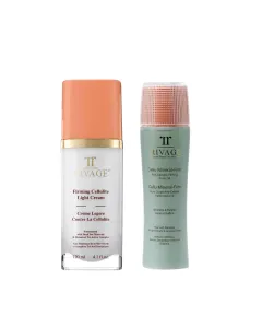 مجموعة ريفاج لمكافحة السيلوليت: كريم خفيف وزيت الجسم بالمعادن البحرية والزنجبيل والجوارانا لجميع أنواع البشرة