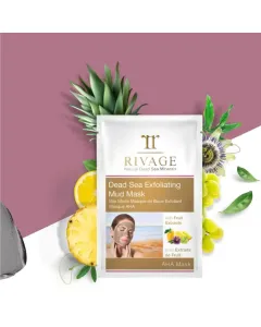 أقنعة الطين المقشر من البحر الميت ريفاج 25غ × 4 – أحماض ألفا هايدروكسي ومستخلصات الفواكه لجميع أنواع البشرة