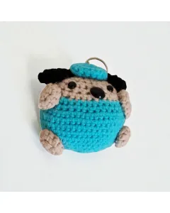 ميدالية جرو كلب كروشيه يدوي – 8 سم (خيوط قطن وأكريليك)