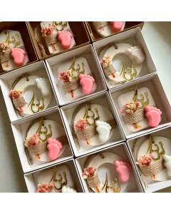 توزيعات صابون مواليد ميني مخصصة – صابون يدوي معطر بتصاميم وألوان وروائح حسب الطلب – هدايا بيبي شاور