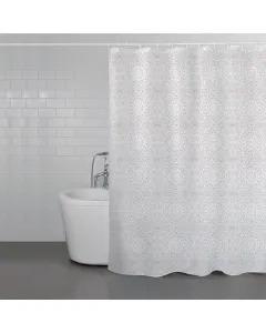 Weva Lace Stamp Water Proof Shower Curtain - 200x240 Cm - Grey