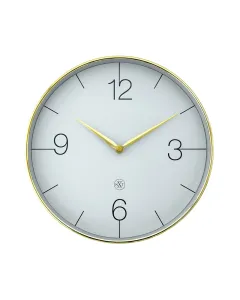 NeXtime Finesse Silent Wall Clock – Large, Gold Frame