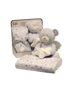 نوفا هوم لعبة و بطانية بيبي "Bear" - ازرق متوفر في ذا سكاوت - عمّان، الأردن