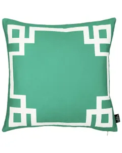 نوفا هوم غطاء وسادة "Geometric Story" بنمط مطبوع - 45x45 سم - أخضر متوفر في ذا سكاوت - عمّان، الأردن