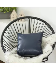 نوفا هوم غطاء وسادة "Boho Chic" جلد - 45x45 سم - ازرق داكن متوفر في ذا سكاوت - عمّان، الأردن