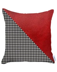 نوفا هوم غطاء وسادة "Boho Chic" جلد و جاكار - 45x45 سم - أحمر متوفر في ذا سكاوت - عمّان، الأردن