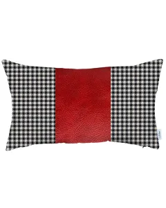 نوفا هوم غطاء وسادة "Boho Chic" جلد و جاكار - 30x50 سم - أحمر متوفر في ذا سكاوت - عمّان، الأردن