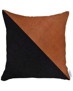 نوفا هوم غطاء وسادة "Boho Chic" جلد و جاكار - 45x45 سم - بني و اسود متوفر في ذا سكاوت - عمّان، الأردن