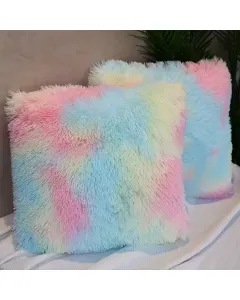 نوفا هوم  "Ombre" غطاء وسادة فرو طويل - 45x45 سم - رينبو متوفر في ذا سكاوت - عمّان، الأردن
