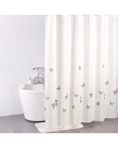 ويفا "Butterfly" ستارة حمام ضد الماء - 240x200 سم - بيج متوفر في ذا سكاوت - عمّان، الأردن