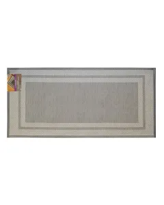 Nova Home Trellis Jaquard Woven Kitchen Mat W/Rubber Backing - 70x130 Cm - Grey available at The Scout - Amman, Jordan