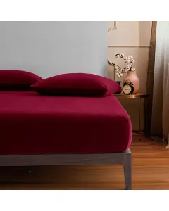 Nova Home WarmFit Winter Microfleece Pillowcase Set - 2 Pcs - Burgandy available at The Scout - Amman, Jordan