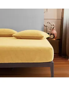 Nova Home WarmFit Winter Microfleece Pillowcase Set - 2 Pcs - Yellow available at The Scout - Amman, Jordan