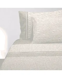 Image of "Manterol "Bombay" Cotton Bed Sheet Set (Fitted & Flat) -King/Super King - 4 Pcs - Beige" from TheScout Marketplace
