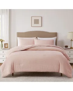 نوفا هوم "Cozy" لحاف شتوي فلانل مخملي بخلفية فرو ناعمة ملونة - وردي (متوفر بعدة مقاسات) متوفر في ذا سكاوت - عمّان، الأردن