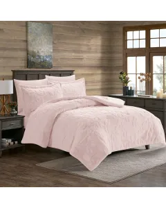 Image of "Nova Home Fleurfur Winter Jaquard Fur Comforter  Set - Single/Twin - 4Pcs - Pink" from TheScout Marketplace