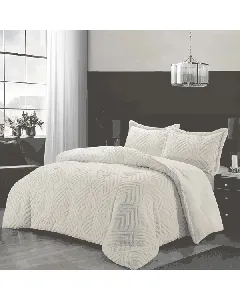 Nova Home Crete Winter Jaquard Sherpa Comforter Set -King/Super King- Ivory available at The Scout - Amman, Jordan