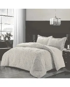 Nova Home Crete Winter Jaquard Sherpa Comforter Set -King/Super King- Beige available at The Scout - Amman, Jordan