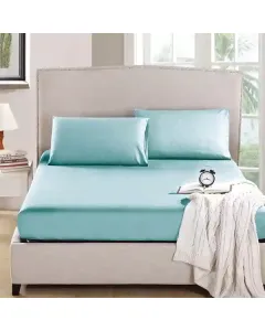 Nova Home "MicroBasic" Fitted Sheet Set - 3 Pcs - Queen - Jade available at The Scout - Amman, Jordan