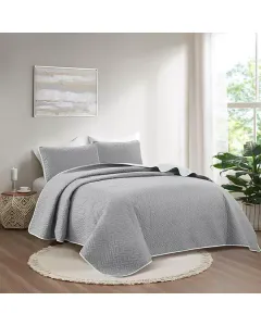Nova Home "Cross" Bed Spread Set - 3 Pcs - Twin - Silver & Grey available at The Scout - Amman, Jordan