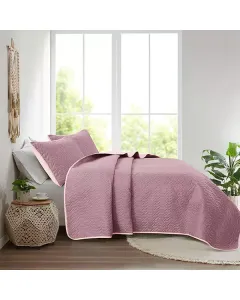Nova Home "Cross" Bed Spread Set - 3 Pcs - Single/Twin - Purple & Lilac
