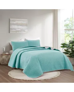 Nova Home "Cross" Bed Spread Set - 3 Pcs - Twin - Silver & Jade available at The Scout - Amman, Jordan