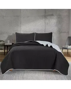 Nova Home "Cross" Bed Spread Set - 4 Pcs - King/Super King - Black & Silver available at The Scout - Amman, Jordan