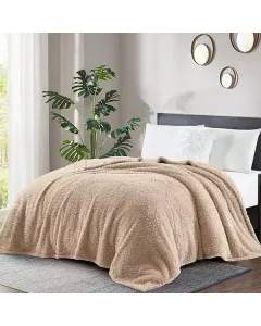 Nova Home Fur Fluffy Blanket  - Taupe (Available in Sizes) available at The Scout - Amman, Jordan