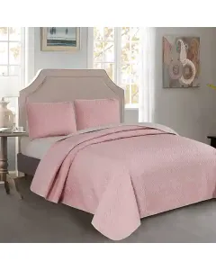 Nova Home "Cross" Bed Spread Set - Light grey & Pink available at The Scout - Amman, Jordan