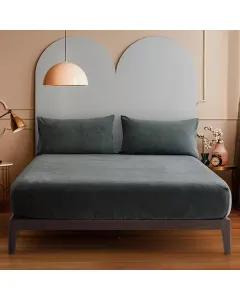 Nova Home WarmFit Winter Microfleece Fitted Sheet Set - Grey (Available in Sizes) available at The Scout - Amman, Jordan