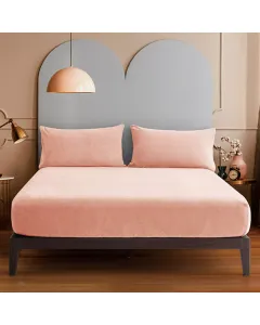 Nova Home WarmFit Winter Microfleece Fitted Sheet Set - Rose (Available in Sizes) available at The Scout - Amman, Jordan